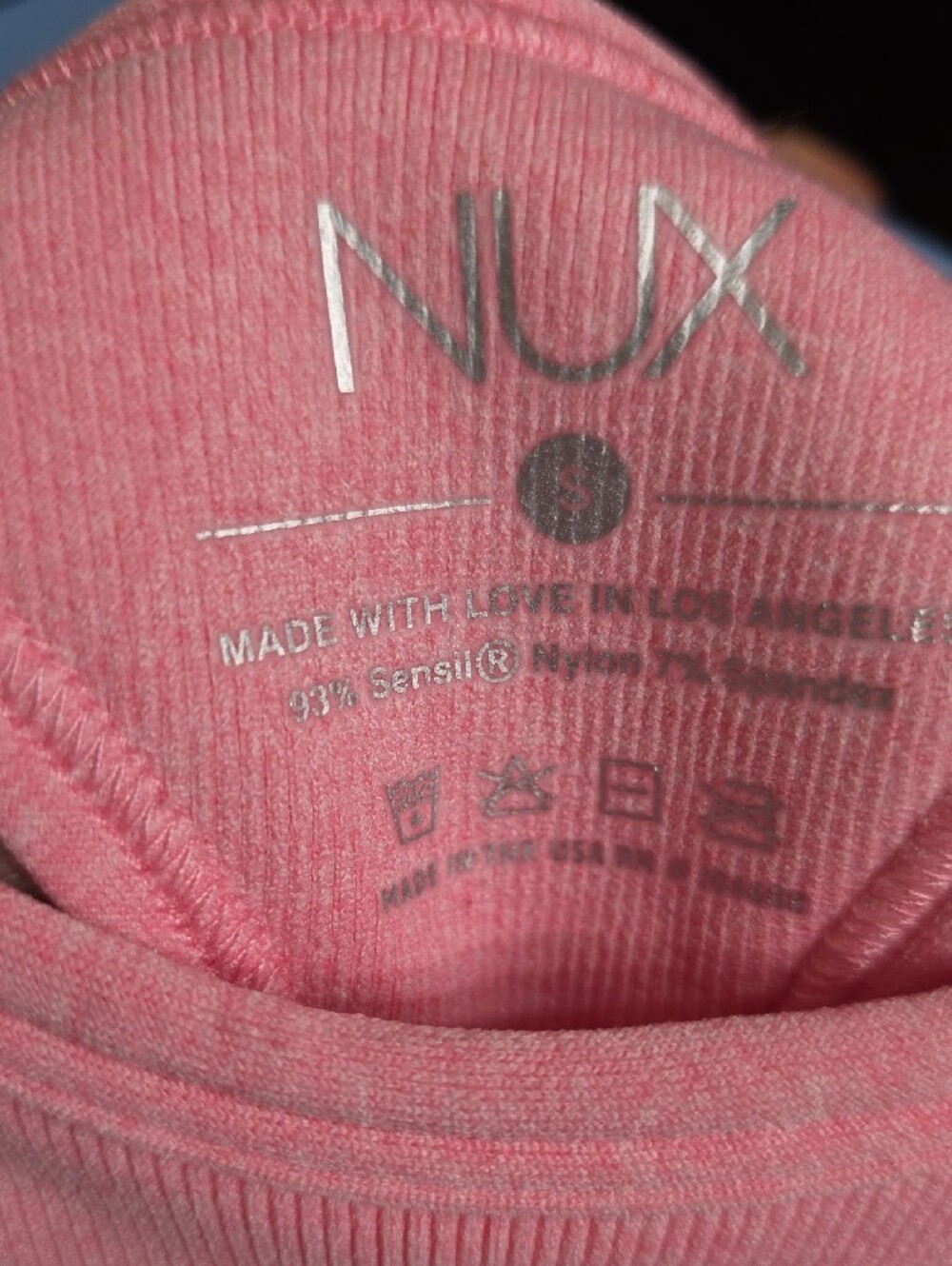 NUX Soft Pink Ribbed High-Neck Crop Tank - Picture 4 of 4